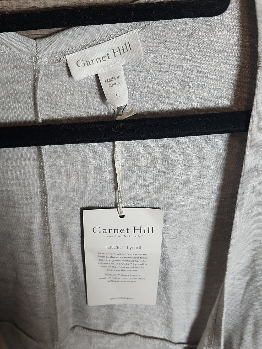 Garnet Hill French Terry Cocoon Cardigan In Light Gray - Picture 4 of 10